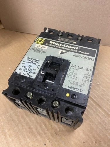 SQUARE D MAG-GARD CIRCUIT BREAKER FHP3605016M 3P 50A 600VAC