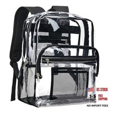 Clear Backpack Heavy Duty - Clear Bookbag Large See Through Backpack Black