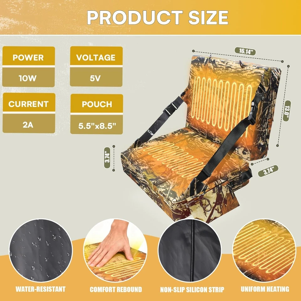 Almohadilla de caza térmica con 10000 mAh para banco de energía soporte de ciervos deportes al aire libre Foto 2 de 4