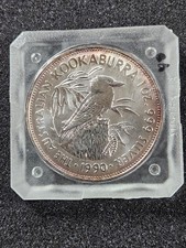  1990 1 Australia Perth Mint 1 Oz .999 Silver Kookaburra Australian Coin Unc