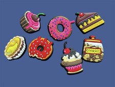 Desert, Donut, Cake Themed Croc Charms. Lot Of 7. Sweet Treats