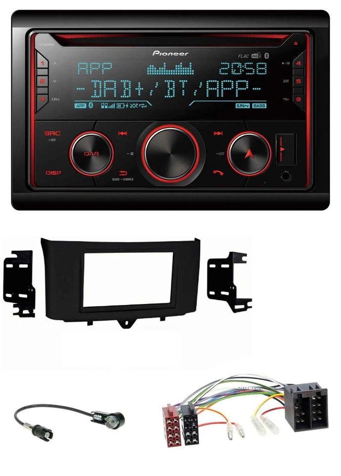 Pioneer 2DIN DAB MP3 Bluetooth USB CD Autoradio für Smart ForTwo 10-15 ISO Profi - Bild 1 von 4