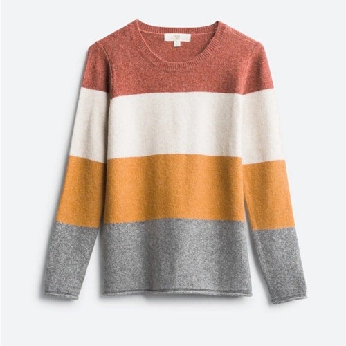 PINQUE Women’s Gina Crew Neck Color Block Sweater Stretch Long Sleeve XXL NEW - Picture 1 of 8