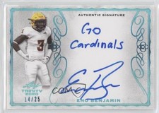 2020 Leaf Trinity Signatures Platinum Foil 14/25 Eno Benjamin #A-EB1 Auto no9