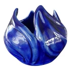 Vintage Van Briggle Art Pottery Lotus Leaf Tulip Flower Bowl Vase Blue Planter
