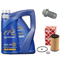 MotoröL Filter Set 10W-40 API SN 7 Liter + Schraube FüR Mercedes C-Klasse CLK