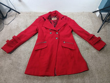 Beautiful Red Wool Guess Los Angeles Peacoat Women's Large