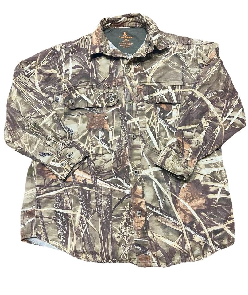 Game Winner Youth Boys Sz Medium Camouflage Hunting Button Up Long Sleeve Shirt - Image 3 of 4