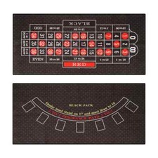 Roulette and Blackjack Double Sided Felt poker table mat Cloth Layout 120x58 cm