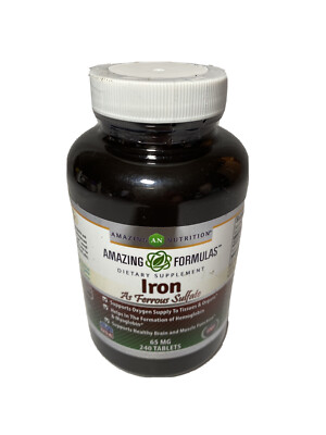 Amazing Formulas Ferrous Sulfate 65 Mg 240 Tablets -Iron As FREE SHIP