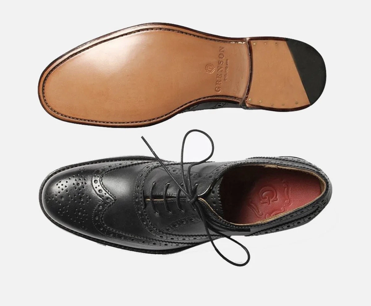 Womens Grenson Rose Brogue Shoes Black Black. MSRP 460