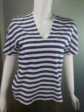 VINEYARD VINES | Womens Size SMALL V-Neck T-Shirt Striped Size Xsmall.  #25