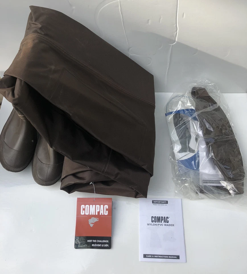Compac Chest Waders Size 7 Nylon PVC Cleated Sole Fishing New Open Box - Image 2 of 3