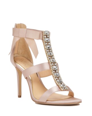 Badgley Mischka Jewel Henderson Bow Embellished Pink Stilettos Evening  Shoes