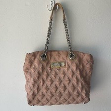 My Flat In London Quilted Y2k Shoulder Bag Tan Boho Purse Silver Chain Tote