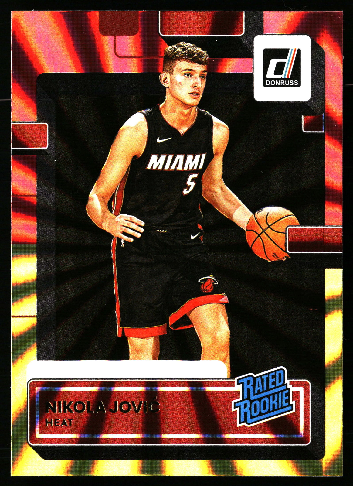 2022-23 Donruss Nikola Jovic Rated Holo Laser Red & Gold Rookie #227