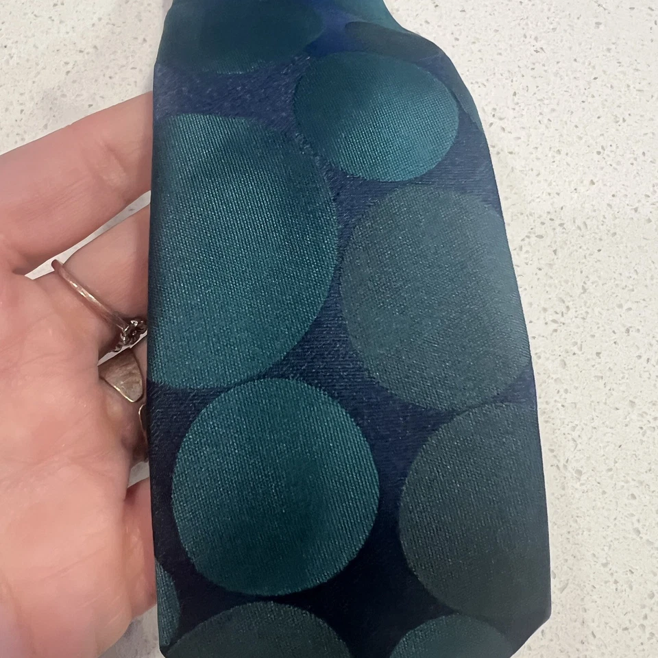 NEW Kilburne & Finch Neck Tie Pocket Square Set Men's Green Navy Blue Luxury NWT - Image 4 of 4