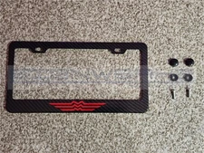 Mazda Stripes Red New CF Printed Pattern Black Aluminum License Plate Frame
