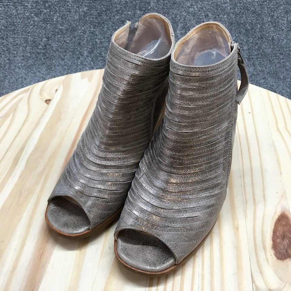 Paul Green Botas Mujer UK7 Informales Cremallera Punta abierta Botín Gris Tacones Foto 3 de 4