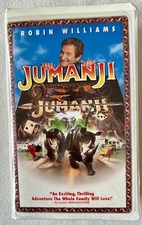 JUMANJI, ROBIN WILLIAMS, VHS CLAMSHELL TAPE #11740, 1996, RATED PG, ONE OWNER