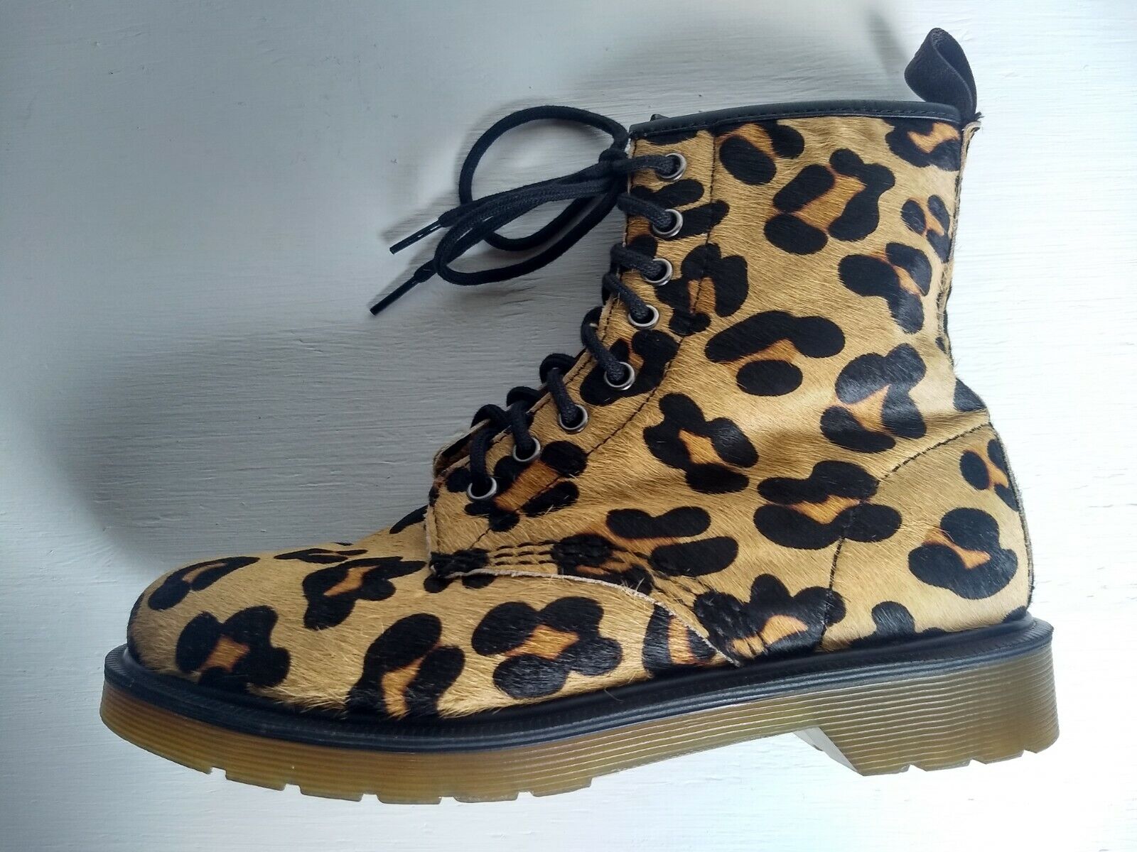 Wijden Benodigdheden Kijker DOC DR. MARTENS LEOPARDO 6UK PONY HAIR REAL FUR LEOPARD PRINT BOOTS RARE  UNISEX | eBay