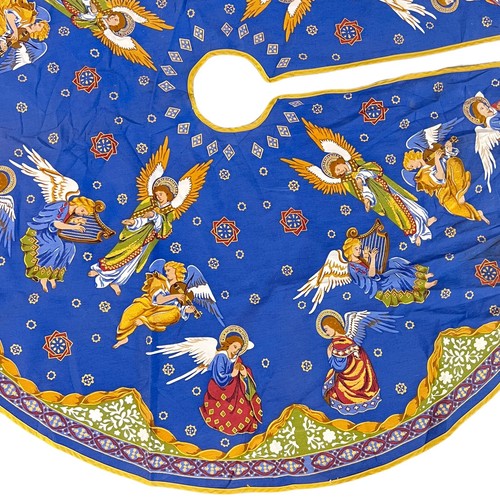 Falda Árbol Navidad Azul Ángeles De Colección Museo Bellas Artes Boston 44" Corea 100% Algodón - Imagen 5 de 10