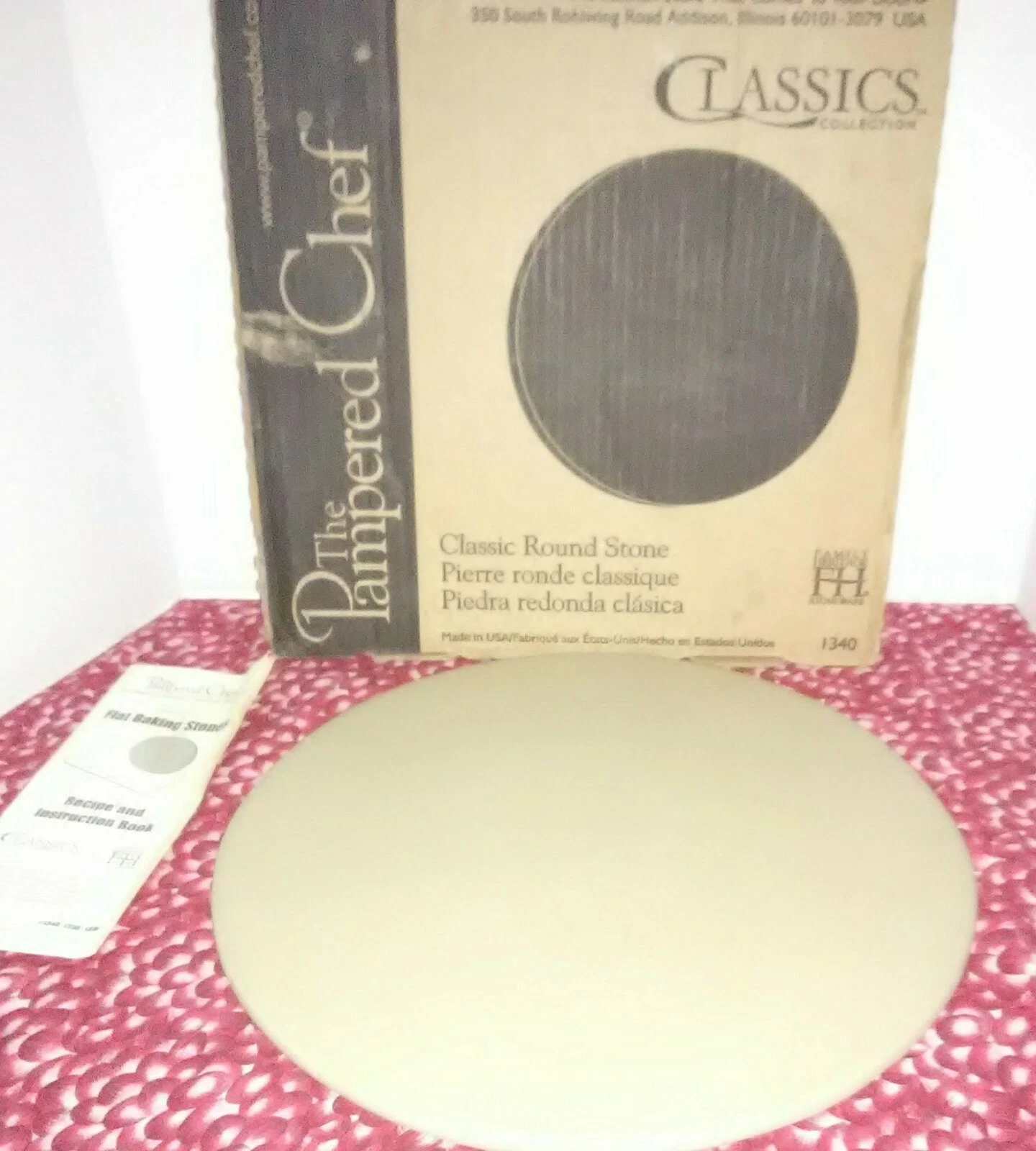 Pampered Chef Family Heritage 13" Pizza Baking Stone Cookies Pizza EUC