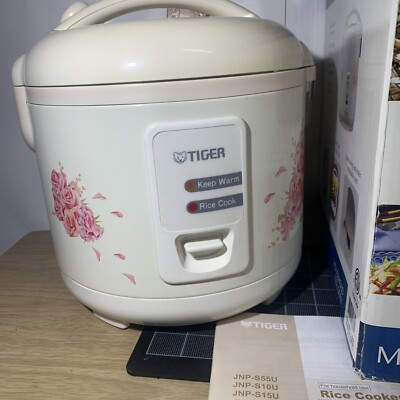 💥Tiger JNP-1800 10-Cup Rice Cooker and Warmer in Floral White  