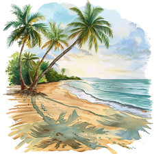 Wall Decal Sticker Tropical Summer Beach Wall Sticker 18X18cm Large