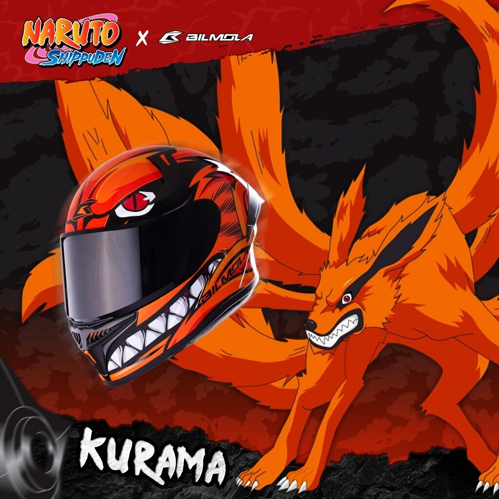 Motorcycle Cushion helmet Bilmola Limited Edition Kurama Naruto Collection