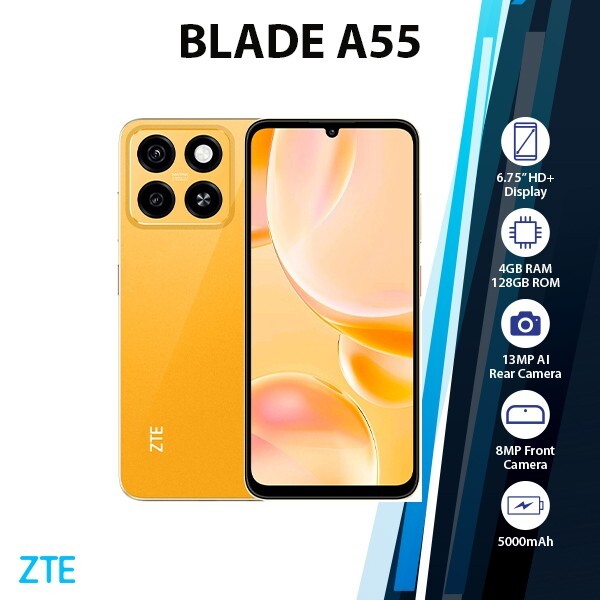 ZTE Blade A55 128GB 12GB RAM ブラックsim フリー ZTE BLADE A55 (12GB RAM 128GB STORAGE)