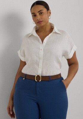 Lauren Ralph Lauren Plus Size Linen Dolman Sleeve Top. Sz 2X