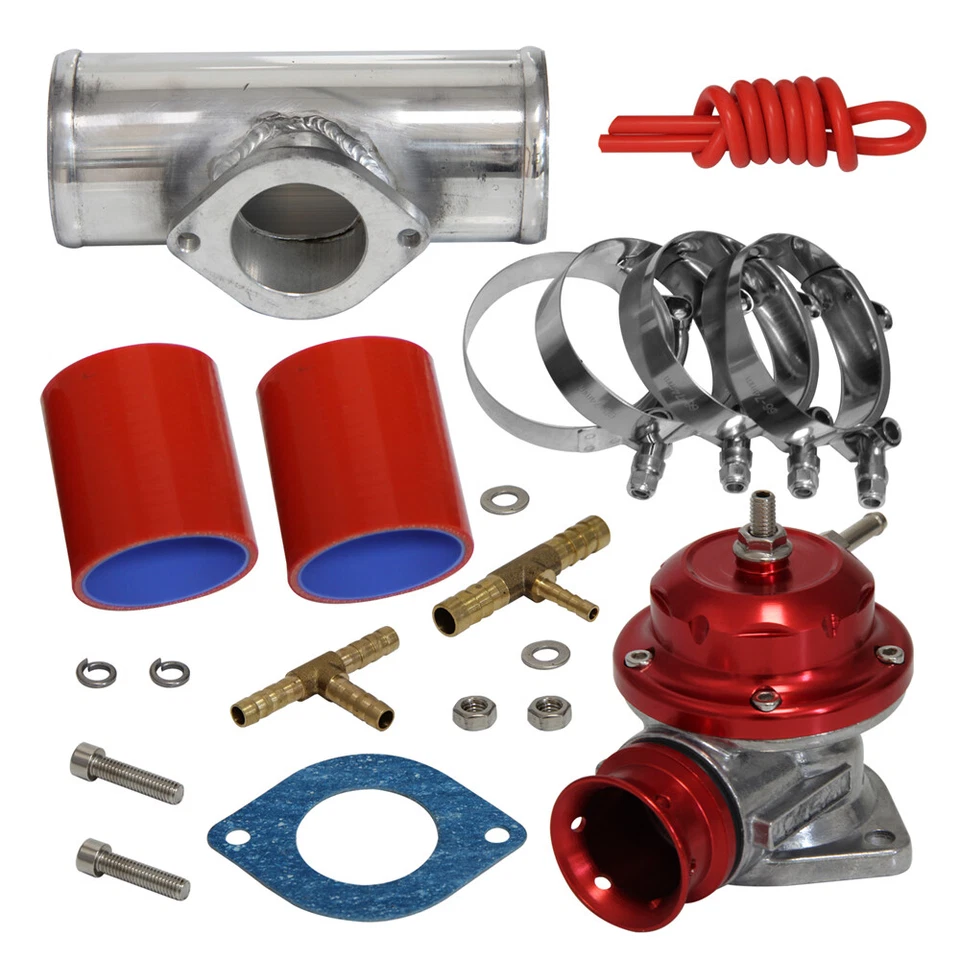 30PSI Blow Off Valve BOV +Type RS 2.36" Flange Pipe Adapter Silicone Hose Kit — 第 2/4 张图片