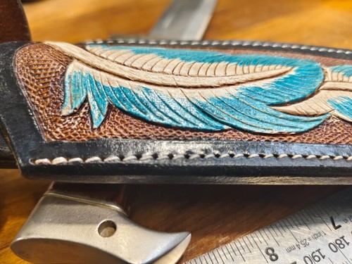 Custom Handmade Damascus Steel Hunting Knife Fixed Blade With Leather Sheath - Picture 59 of 68