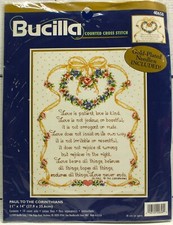 Bucilla Cross Stitch Kit 40658 Paul to the Corinthians Love is Patient New