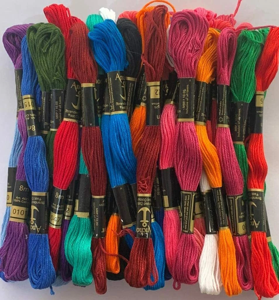 Anchor Cotton Thread 100 Cross Stitch Embroidery Threads Floss Skeins For  Art