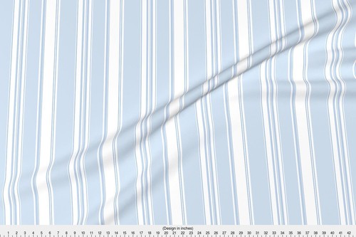 stripes blue and white blue fabric printed by spoonflower bty