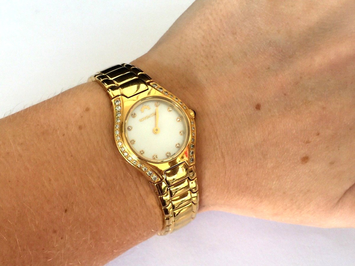 ROVEN DINO SWISS CAPRI 2019L MOP DIAL DIAMOND LADIES WATCH GOLD