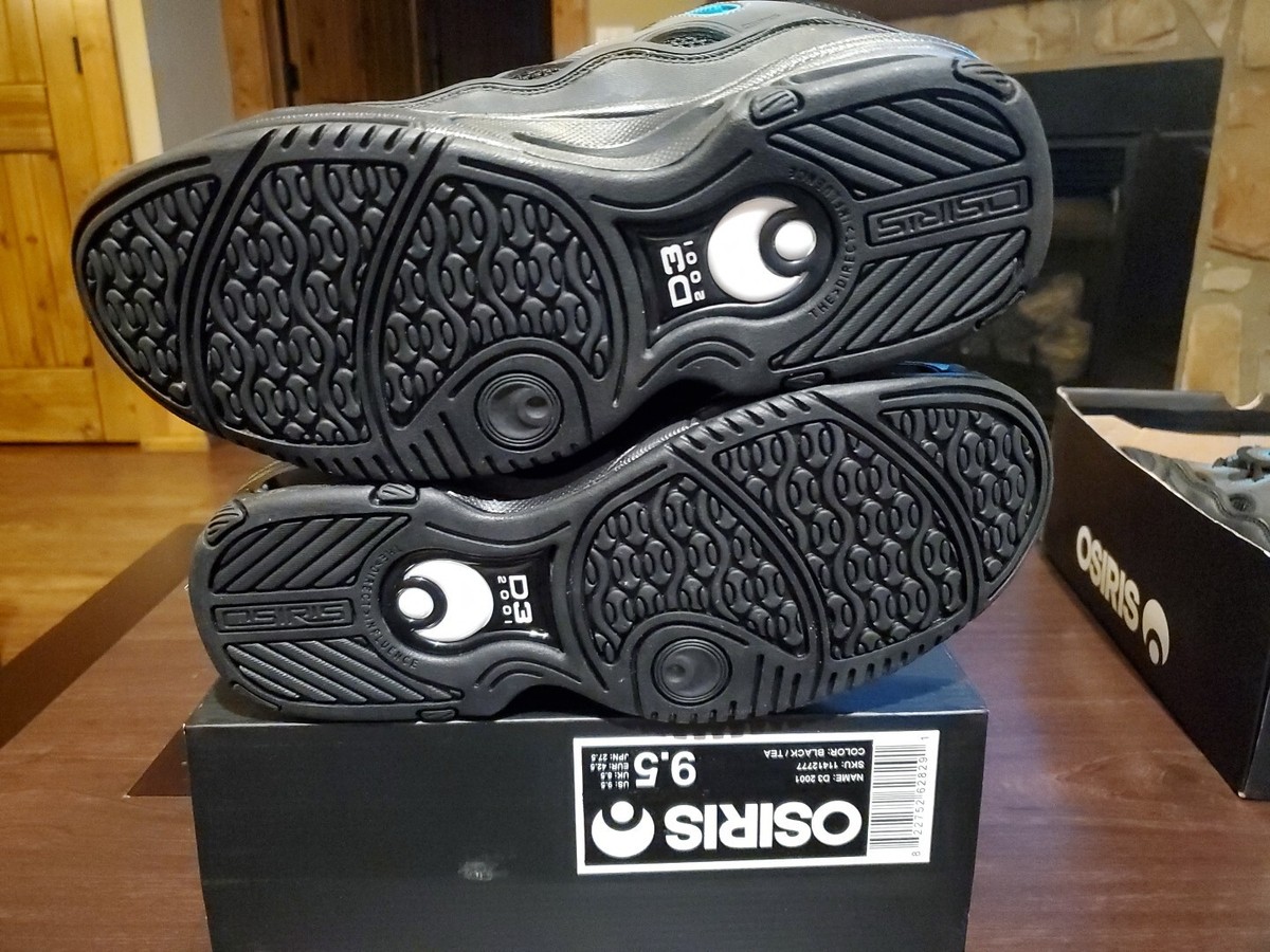 NIB (No Boxtop) - OSIRIS D3 2001 - BLACK / TEAL MENS size 9.5 NIB (No Boxtop) - OSIRIS D3 2001 - BLACK / TEAL MENS size 9.5