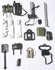 Hasbro GI Joe & Other US MILITARY Accessories Toys Compass Grenade Camera Sheild