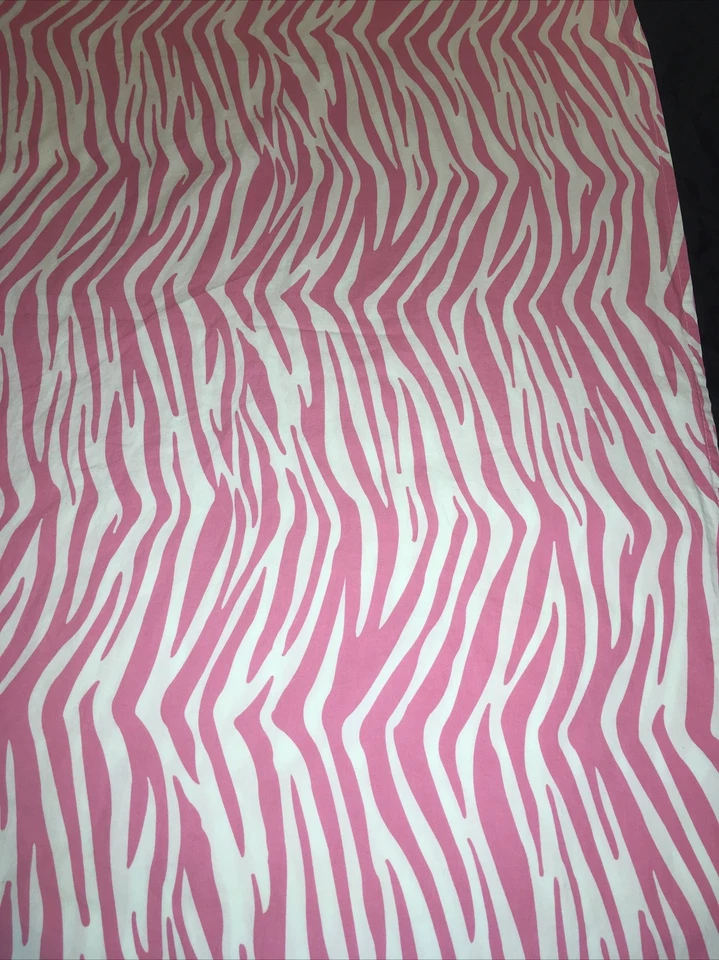 Pottery Barn Teen Funky Zebra Twin Flat Sheet Pink White Organic Cotton Foto 4 de 4
