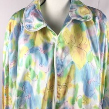 Vintage Lavon Women’s 2x Windbreaker 2 Pc Suit Floral Pastel Zip Jacket