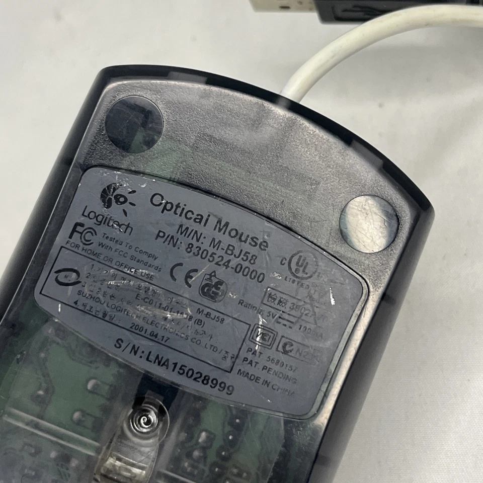 Vintage Logitech M-BJ58 Optical USB 2-Button Computer Mouse w/ Scroll Wheel - Image 4 of 4