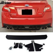 Fits 15-21 Subaru Wrx Sti Style Unpainted Black Rear Bumper Lip Diffuser Abs