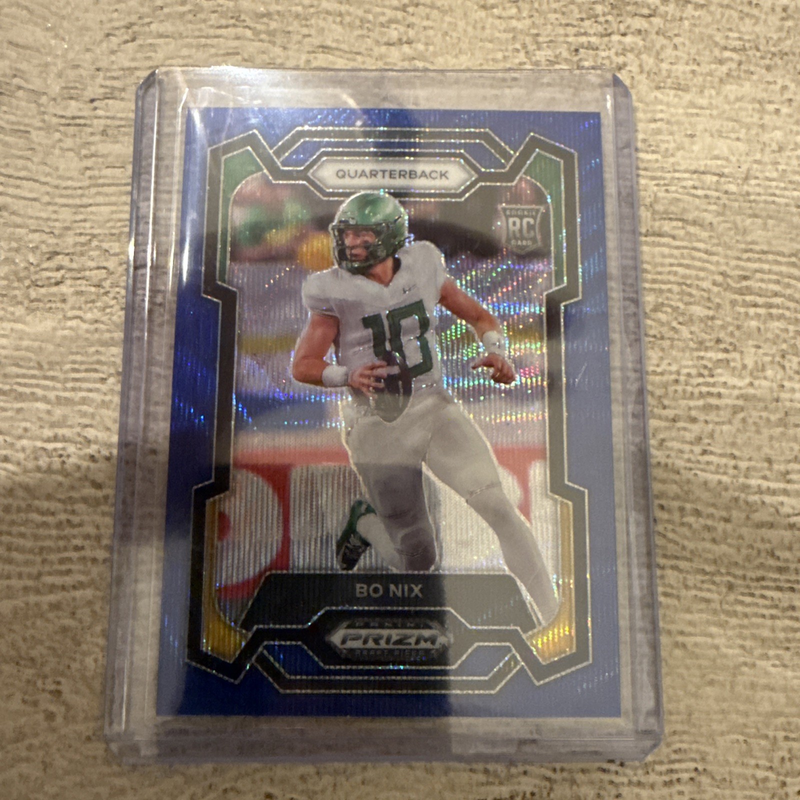 2024 Panini Prizm Draft Picks - Bo Nix #105 Blue Wave Prizm /249 (RC)