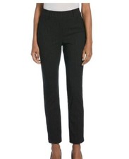 Rafaella Women's Pants 12 Pull-On Stretch Pant Charcoal Pinstripe Gray Size 12