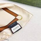 Gucci Bit Print Satin Silk Women Beige Scarf 36 × 36 in — photo 6