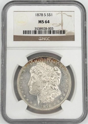 1878-S Morgan Silver Dollar $1 NGC MS64