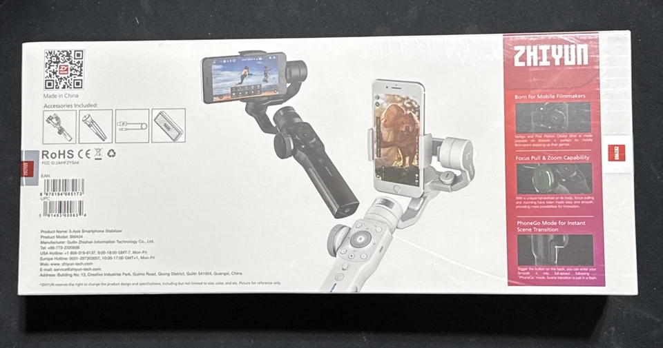 Zhiyun Smooth 4 Gimbal Stabilizer for Smartphone iPhone Android Cell Phone Black - Image 2 of 2