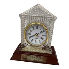 Vintage Boyne Valley Irish Crystal Mantel Clock - Temple Style - 1999 Award